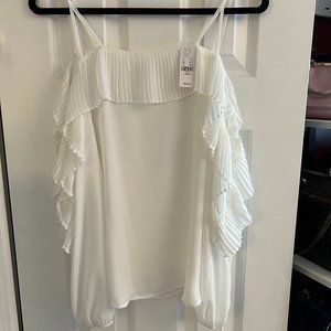 NWT NEW YORK & COMPANY WHITE BLOUSE SIZE LARGE